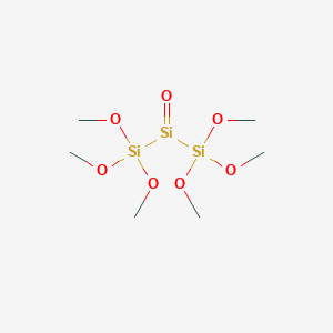 molecular formula C6H18O7Si3 B14385576 Hexamethoxytrisilan-2-one CAS No. 89455-28-7