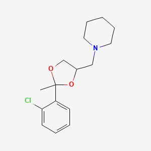 molecular formula C16H22ClNO2 B14385664 1-{[2-(2-Chlorophenyl)-2-methyl-1,3-dioxolan-4-yl]methyl}piperidine CAS No. 89857-88-5
