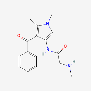 molecular formula C16H19N3O2 B14385716 N-(4-Benzoyl-1,5-dimethyl-1H-pyrrol-3-yl)-N~2~-methylglycinamide CAS No. 90094-90-9