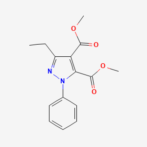 molecular formula C15H16N2O4 B14385728 Dimethyl 3-ethyl-1-phenyl-1H-pyrazole-4,5-dicarboxylate CAS No. 87839-80-3