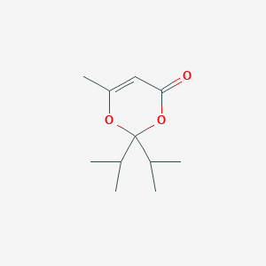 molecular formula C11H18O3 B14385771 4H-1,3-Dioxin-4-one, 6-methyl-2,2-bis(1-methylethyl)- CAS No. 88091-15-0