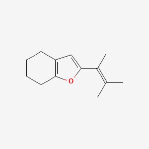 molecular formula C13H18O B14385901 2-(3-Methylbut-2-en-2-yl)-4,5,6,7-tetrahydro-1-benzofuran CAS No. 89880-44-4