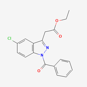 molecular formula C18H15ClN2O3 B14385974 Ethyl (1-benzoyl-5-chloro-1H-indazol-3-yl)acetate CAS No. 88561-98-2