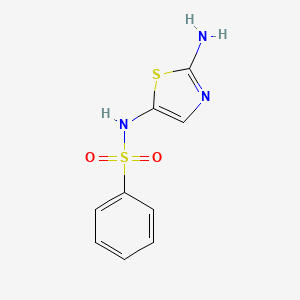 molecular formula C9H9N3O2S2 B14386037 N-(2-Amino-1,3-thiazol-5-yl)benzenesulfonamide CAS No. 89782-59-2