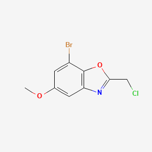 molecular formula C9H7BrClNO2 B1438610 7-Bromo-2-(chloromethyl)-5-methoxy-1,3-benzoxazole CAS No. 1092352-84-5