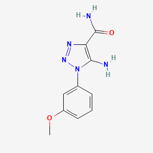 molecular formula C10H11N5O2 B1438612 5-Amino-1-(3-methoxyphenyl)-1H-1,2,3-triazole-4-carboxamide CAS No. 1105195-32-1