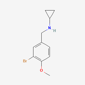 molecular formula C11H14BrNO B1438613 N-[(3-bromo-4-methoxyphenyl)methyl]cyclopropanamine CAS No. 1152928-07-8