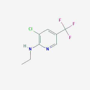 molecular formula C8H8ClF3N2 B1438615 3-chloro-N-ethyl-5-(trifluoromethyl)pyridin-2-amine CAS No. 1042499-48-8