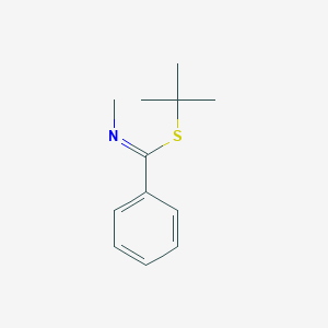 molecular formula C12H17NS B14386153 tert-Butyl N-methylbenzenecarboximidothioate CAS No. 89861-52-9