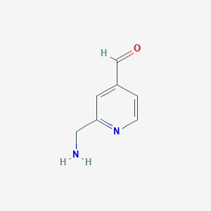 molecular formula C7H8N2O B1438618 2-(Aminomethyl)isonicotinaldehyde CAS No. 887579-43-3