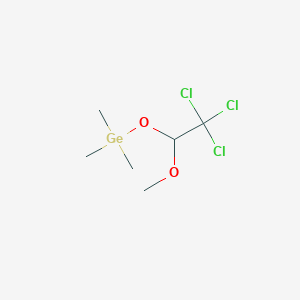 molecular formula C6H13Cl3GeO2 B14386299 Trimethyl(2,2,2-trichloro-1-methoxyethoxy)germane CAS No. 89927-37-7
