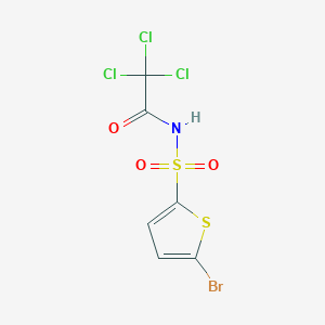 molecular formula C6H3BrCl3NO3S2 B14386340 N-(5-Bromothiophene-2-sulfonyl)-2,2,2-trichloroacetamide CAS No. 89607-83-0