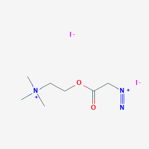 molecular formula C7H15I2N3O2 B14386421 {2-[(Diazonioacetyl)oxy]ethyl}(trimethyl)ammonium diiodide CAS No. 89434-93-5