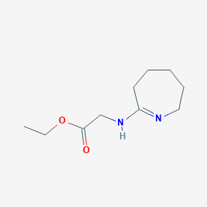 molecular formula C10H18N2O2 B1438646 ethyl N-(3,4,5,6-tetrahydro-2H-azepin-7-yl)glycinate CAS No. 1174374-29-8
