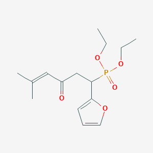 molecular formula C15H23O5P B14386469 Diethyl [1-(furan-2-yl)-5-methyl-3-oxohex-4-en-1-yl]phosphonate CAS No. 89901-58-6