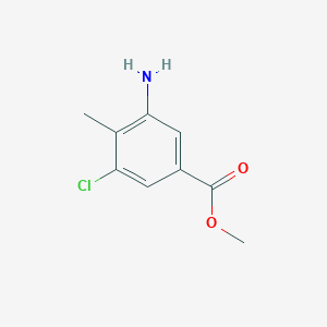 molecular formula C9H10ClNO2 B1438647 Methyl 3-amino-5-chloro-4-methylbenzoate CAS No. 1092307-46-4