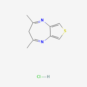 molecular formula C9H11ClN2S B14386486 2,4-dimethyl-3H-thieno[3,4-b][1,4]diazepine;hydrochloride CAS No. 90070-15-8