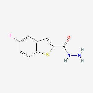 molecular formula C9H7FN2OS B1438651 5-Fluoro-1-benzothiophene-2-carbohydrazide CAS No. 1098356-00-3