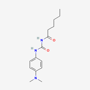 molecular formula C15H23N3O2 B14386563 N-{[4-(Dimethylamino)phenyl]carbamoyl}hexanamide CAS No. 87837-77-2