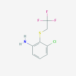 molecular formula C8H7ClF3NS B1438657 3-Chloro-2-[(2,2,2-trifluoroethyl)sulfanyl]aniline CAS No. 1095491-33-0