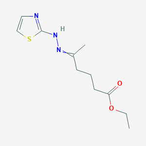 molecular formula C11H17N3O2S B14386572 Ethyl 5-[2-(1,3-thiazol-2-yl)hydrazinylidene]hexanoate CAS No. 89408-00-4