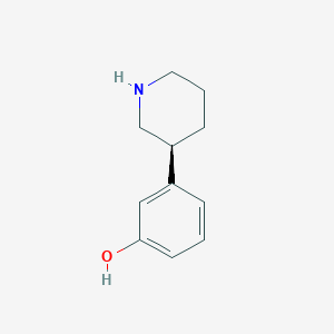 molecular formula C11H15NO B14386635 Phenol, 3-(3S)-3-piperidinyl- 