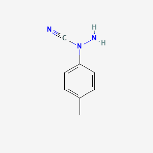 molecular formula C8H9N3 B14386764 1-(4-Methylphenyl)hydrazine-1-carbonitrile CAS No. 89521-86-8