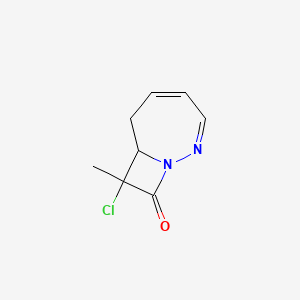 molecular formula C8H9ClN2O B14386785 8-Chloro-8-methyl-1,2-diazabicyclo[5.2.0]nona-2,4-dien-9-one CAS No. 88366-03-4