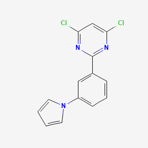 molecular formula C14H9Cl2N3 B14386850 4,6-Dichloro-2-[3-(1H-pyrrol-1-yl)phenyl]pyrimidine CAS No. 89508-74-7