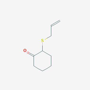 molecular formula C9H14OS B14386865 2-[(Prop-2-en-1-yl)sulfanyl]cyclohexan-1-one CAS No. 89730-33-6