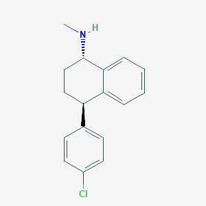 molecular formula C17H18ClN B143869 (1S,4R)-4-(4-Chlorophenyl)-N-methyl-1,2,3,4-tetrahydronaphthalen-1-amine CAS No. 91742-83-5