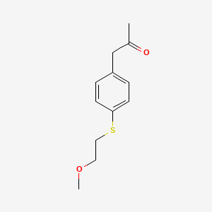 molecular formula C12H16O2S B14386903 1-{4-[(2-Methoxyethyl)sulfanyl]phenyl}propan-2-one CAS No. 88357-06-6
