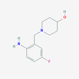 molecular formula C12H17FN2O B1438703 1-(2-Amino-5-fluorobenzyl)-4-piperidinol CAS No. 1153396-11-2