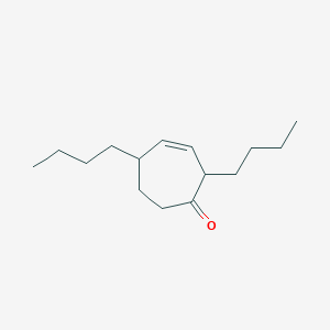 molecular formula C15H26O B14387046 2,5-Dibutylcyclohept-3-en-1-one CAS No. 87598-41-2