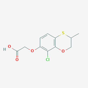 molecular formula C11H11ClO4S B14387047 [(8-Chloro-3-methyl-2,3-dihydro-1,4-benzoxathiin-7-yl)oxy]acetic acid CAS No. 88062-62-8