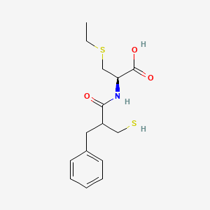 molecular formula C15H21NO3S2 B14387097 L-Cysteine, S-ethyl-N-[2-(mercaptomethyl)-1-oxo-3-phenylpropyl]- CAS No. 88389-32-6