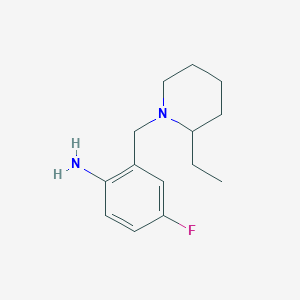 molecular formula C14H21FN2 B1438712 2-[(2-Ethyl-1-piperidinyl)methyl]-4-fluoroaniline CAS No. 1156225-85-2