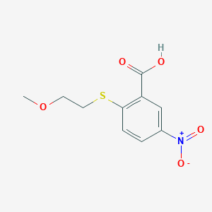 molecular formula C10H11NO5S B1438728 2-[(2-Methoxyethyl)sulfanyl]-5-nitrobenzoic acid CAS No. 1156592-31-2