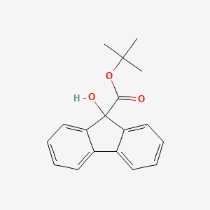 molecular formula C18H18O3 B14387286 Tert-butyl 9-hydroxy-9H-fluorene-9-carboxylate CAS No. 87700-57-0