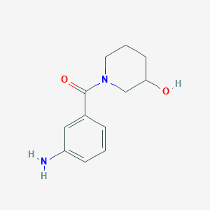 molecular formula C12H16N2O2 B1438730 1-(3-Aminobenzoyl)piperidin-3-ol CAS No. 1155931-03-5