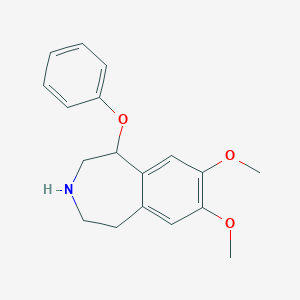 molecular formula C18H21NO3 B14387301 7,8-Dimethoxy-1-phenoxy-2,3,4,5-tetrahydro-1H-3-benzazepine CAS No. 89739-67-3