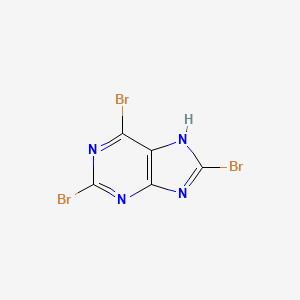 molecular formula C5HBr3N4 B14387340 2,6,8-tribromo-7H-purine CAS No. 89379-12-4