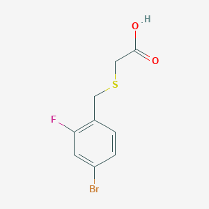 molecular formula C9H8BrFO2S B1438735 2-{[(4-Bromo-2-fluorophenyl)methyl]sulfanyl}acetic acid CAS No. 1155604-85-5