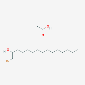 molecular formula C17H35BrO3 B14387350 Acetic acid;1-bromopentadecan-2-ol CAS No. 90012-71-8