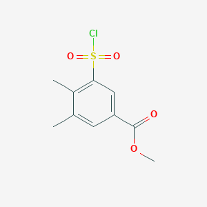 molecular formula C10H11ClO4S B1438738 Methyl 3-(chlorosulfonyl)-4,5-dimethylbenzoate CAS No. 1156634-80-8