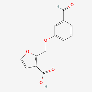 molecular formula C13H10O5 B1438741 2-(3-Formylphenoxymethyl)furan-3-carboxylic acid CAS No. 1155071-75-2