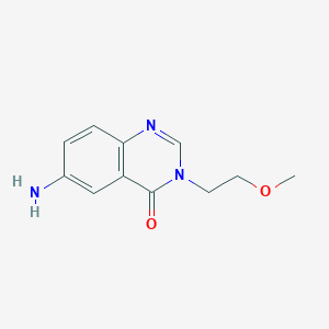 molecular formula C11H13N3O2 B1438744 6-amino-3-(2-methoxyethyl)quinazolin-4(3H)-one CAS No. 1157072-57-5