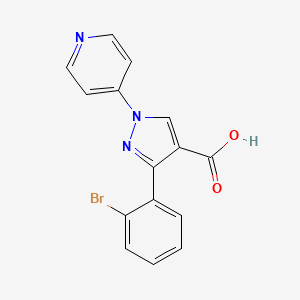 3-(2-bromophenyl)-1-(pyridin-4-yl)-1H-pyrazole-4-carboxylic acid