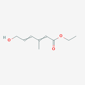 molecular formula C9H14O3 B14387656 Ethyl 6-hydroxy-3-methylhexa-2,4-dienoate CAS No. 88714-53-8