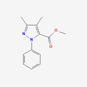 molecular formula C13H14N2O2 B14387739 Methyl 3,4-dimethyl-1-phenyl-1H-pyrazole-5-carboxylate CAS No. 87839-75-6